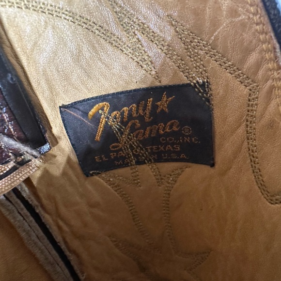 Vintage Tony Lama Gold Label Brown Western Boots Classic Rodeo Style Women's 9.5 - Picture 10 of 10